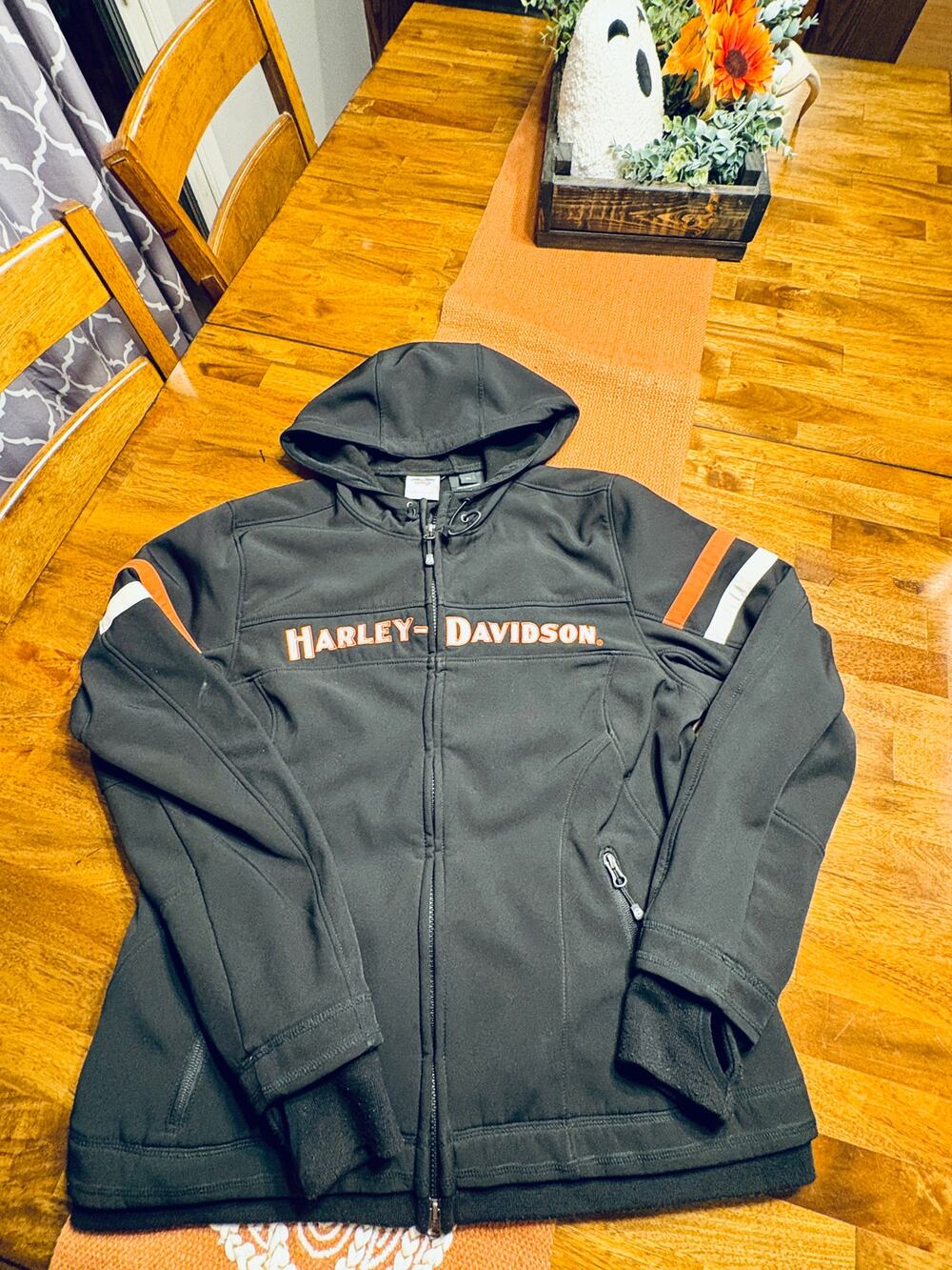 Genuine Harley Davidson Women’s Embroidered Hooded Racing Jacket Size XL